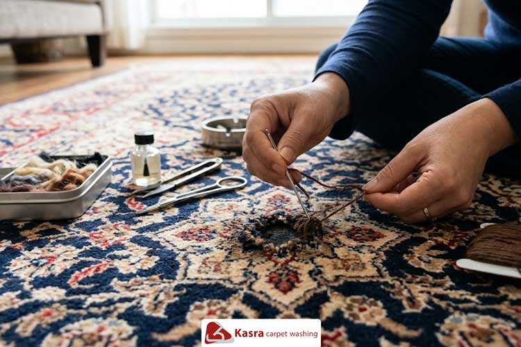 از بین بردن جای سوختگی سیگار روی فرش
